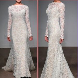 NEW $5400 Anna Maier Louisa Long‎ Sleeve Lace Wedding Gown [SZ 12 ]